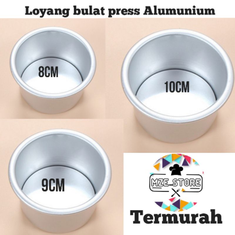 3 Pcs Loyang Bulat Mini Pres Alumunium Tebal 0.8
