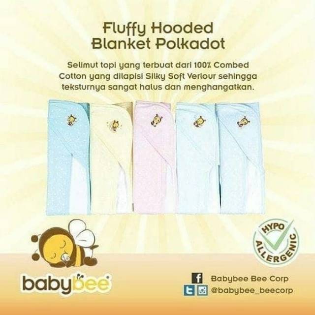 BABYBEE Fluffy Hooded  Blanket Selimut Topi  Bayi Fleece Lembut