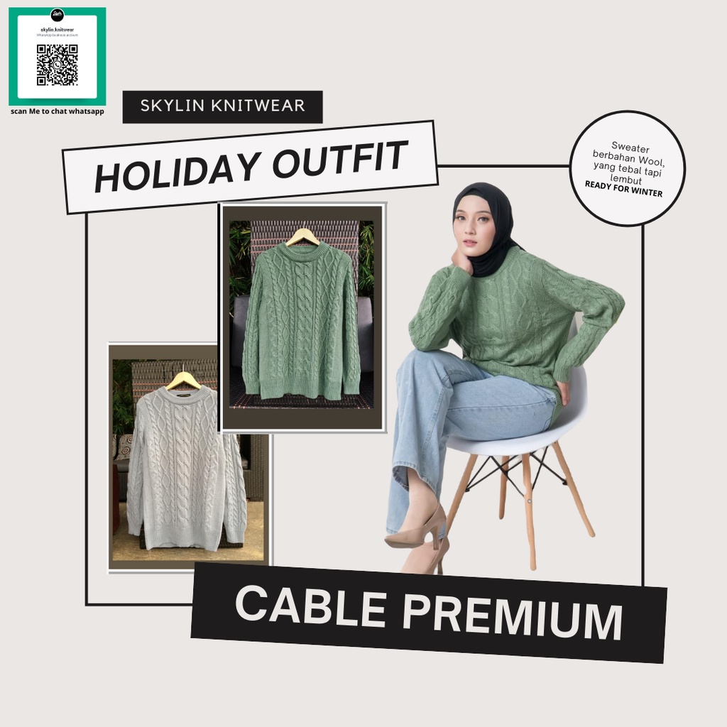 Sweater Rajut Cable Tebal - Outer winter