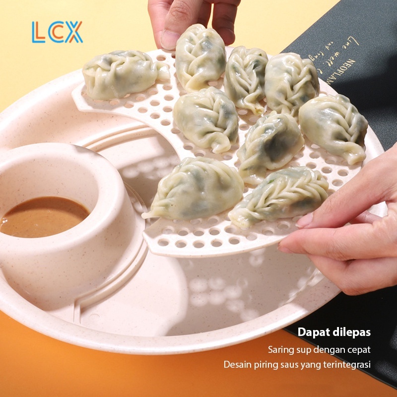 LCX Piring Pangsit / Dumpling plate  Dumpling Tirisan ​2 Lapis Dimsum Plate Wadah Sushi VS-72