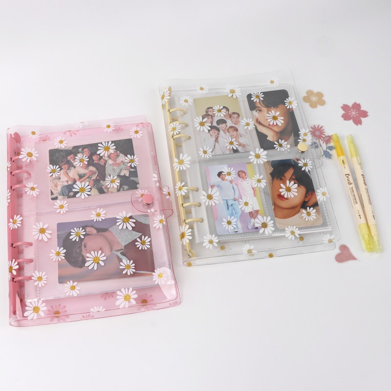 INS Daisy Flower Transparent A5 A6 Binder Album Photo Album Photocards Holder Loose-leaf Binder Cover