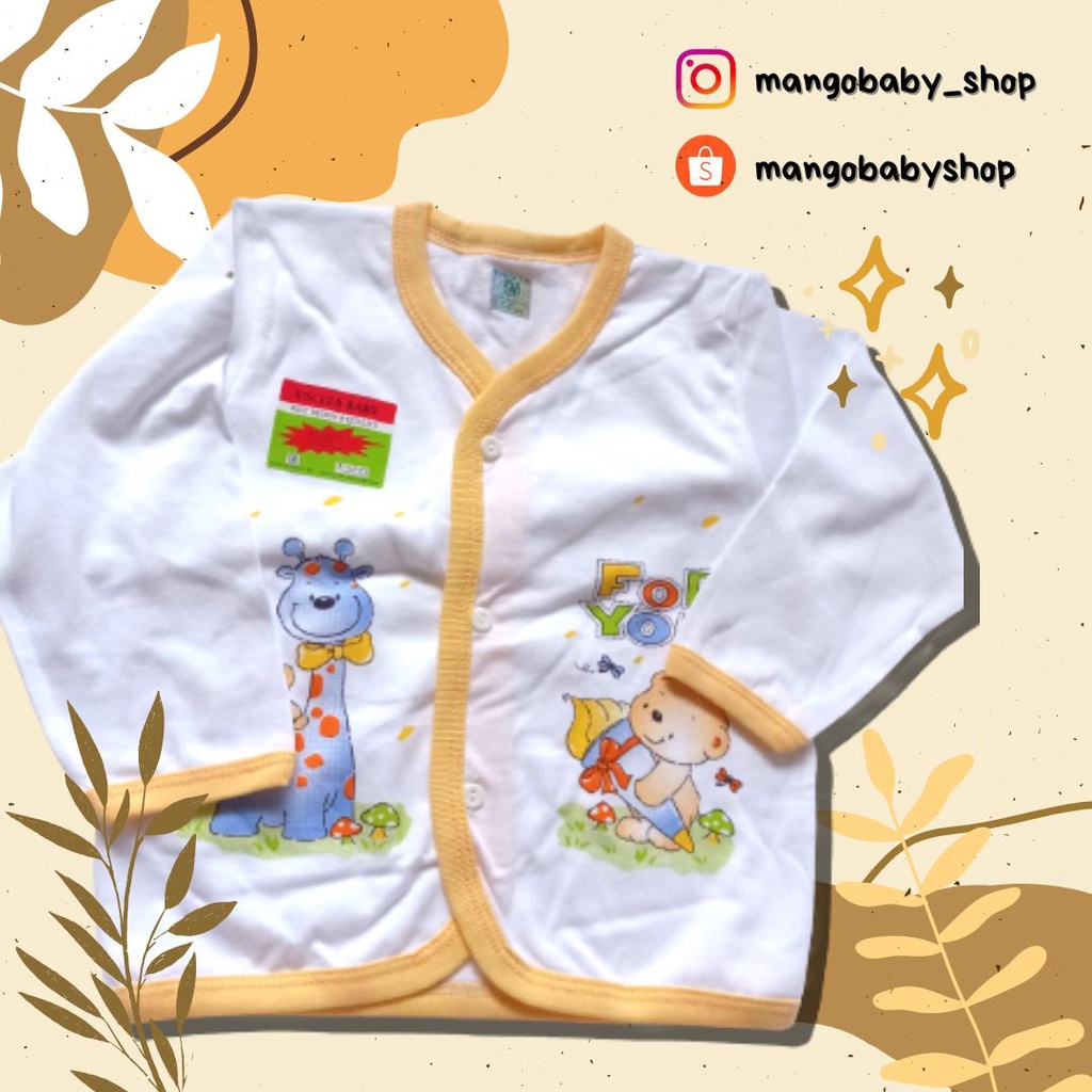 USCITA BABY | ATASAN BAJU 3 PCS LENGAN PANJANG KANCING FOR YOU BABY BAYI ANAK PIYAMA PAJAMA KATUN