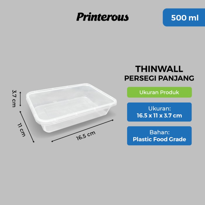 Jual Kotak Makan Plastik Thinwall Food Container Persegi Panjang