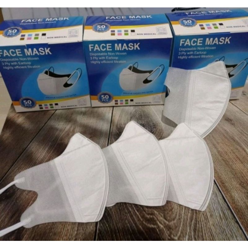 Face Mask 3 Ply with Earlop Duckbill 50 pcs