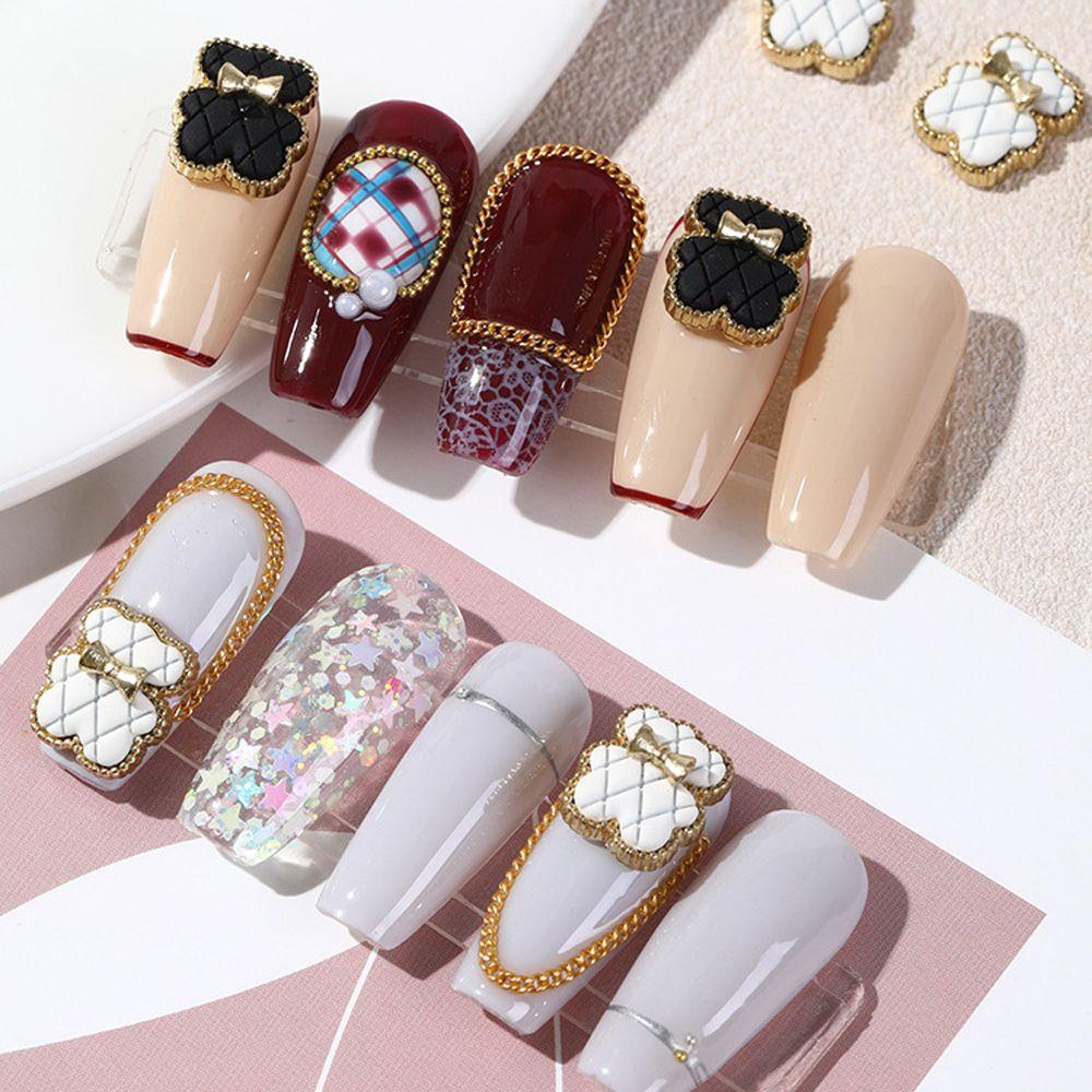 AUGUSTINA Agustin 3D Dekorasi Nail Art Wanita Jepang Lucu Alloy Dasi Kupu-Kupu Beruang Nail Art Berlian Imitasi