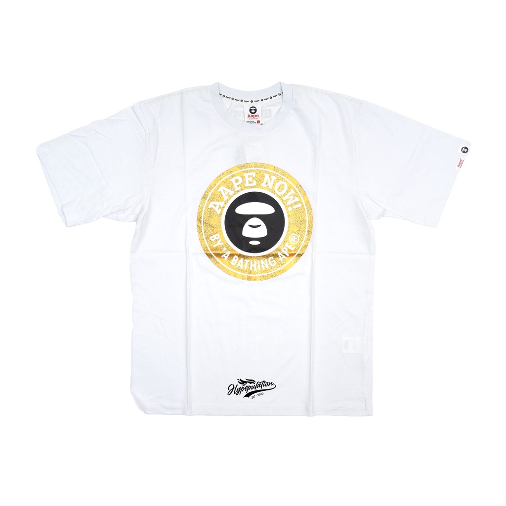 Aape Gold Circle Aape Now White Tee ORIGINAL