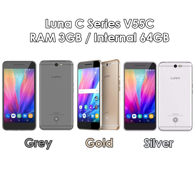 Luna C Series V55c Ram 3gb Rom 64gb 3 64 Grey Gold Silver Baru New Resmi Shopee Indonesia