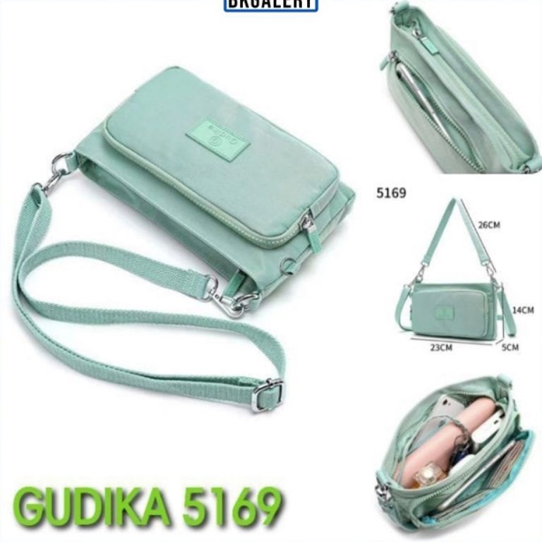 BIG SALE GUDIKA - Tas Selempang Wanita Modis Import Original 5169 - Tas Wanita Selempang Bahu Kekinian Terbaru Bahan Nylon Waterproof Anti Air - slingbag - tas mini - bag - cewek - fashion - branded - santai - tas - slempang - termurah - ori - wanita