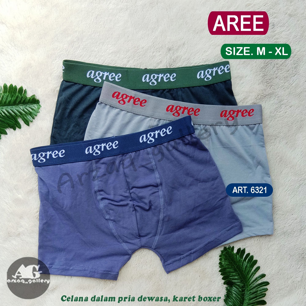 [ 3pc ] CD BOXER Agree Polos 6321 | Celana Dalam Pria Comfort Box Coklat