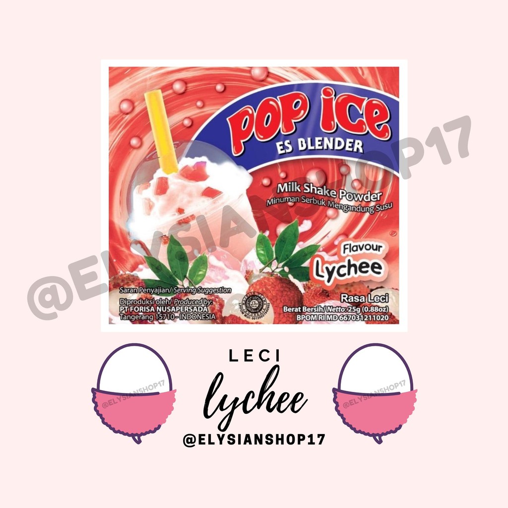 

Pop Ice Lychee / Leci 1 Renceng (10 Sachet)