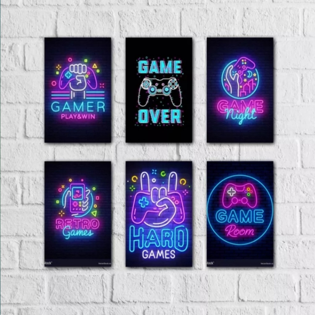 Poster neon kamar aesthetic keren