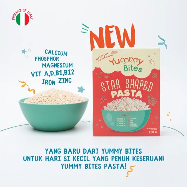 Yummy Bites Star Shaped Pasta Untuk MPASI Anak 6m+