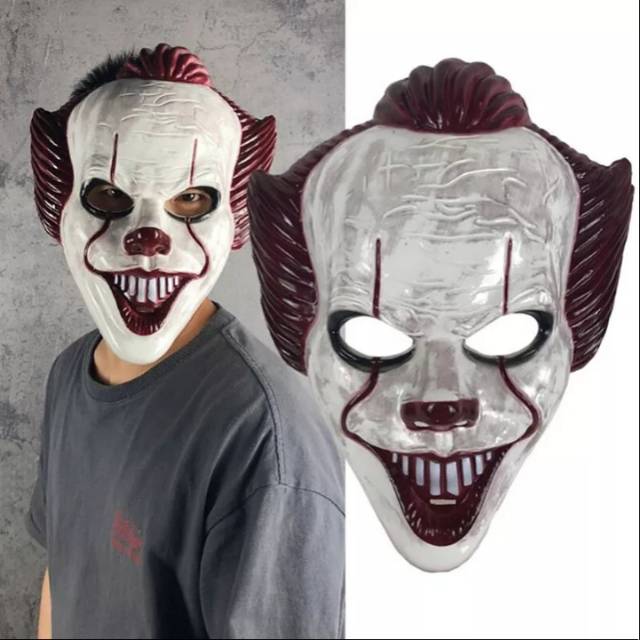 Topeng Badut Scary Clown Horror It Pennywise Mask Shopee Indonesia