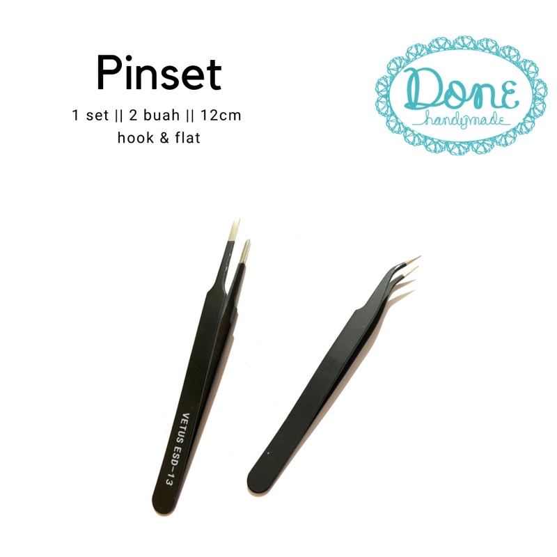 pinset nail art pinset lengkung pinset clay pinset rata pinset bengkok