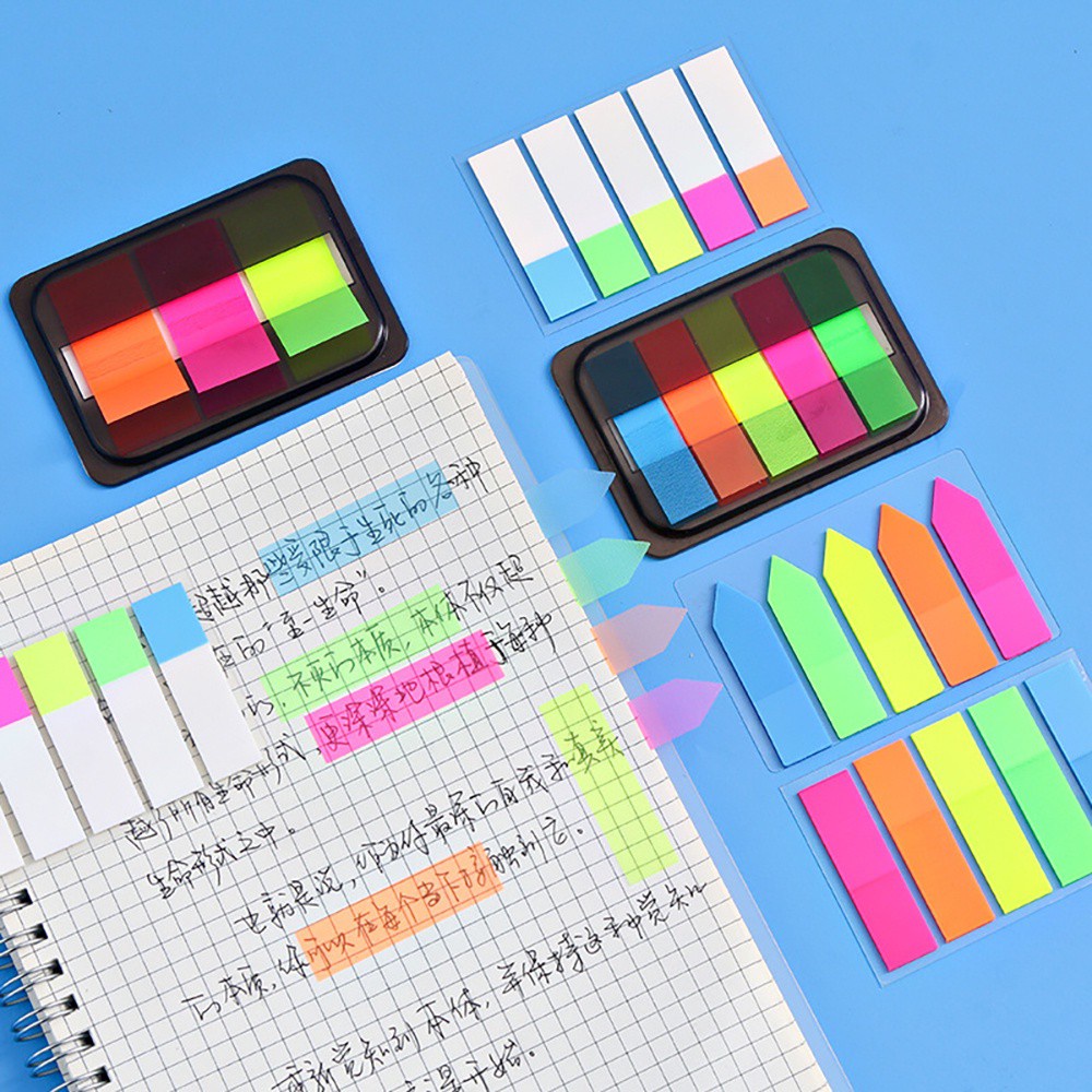 Lanfy Sticky Note Penanda Halaman Indeks Warna Fluorescent Untuk Kantor / Sekolah