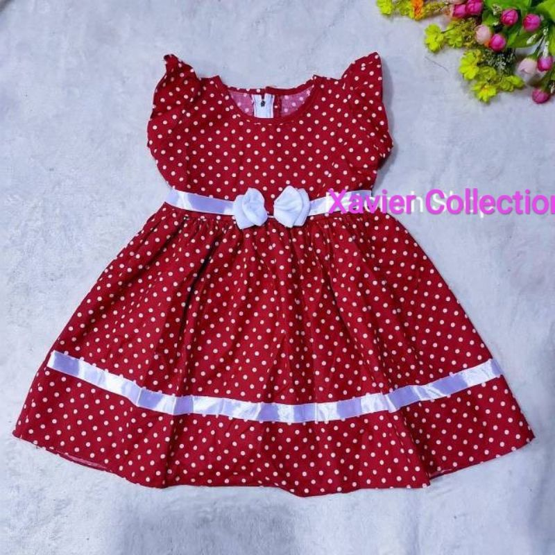 DRESS ANAK POLKA USIA 1-2 TH