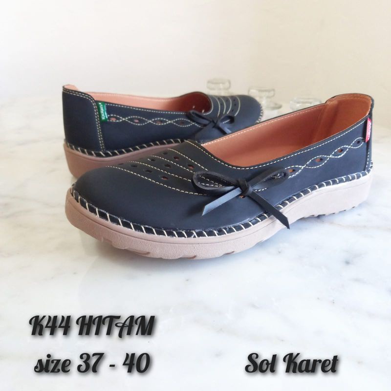 FLAT SHOES KICKERS PITA SAMPING K44 SOL KARET SEMI KULIT