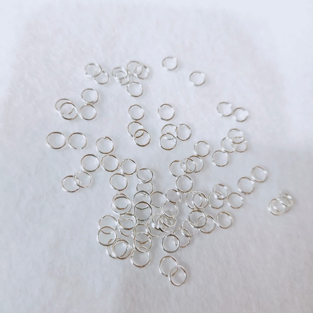 Ring 5m Silver/Ring Bulat kecil/bahan aksesoris kalung gelang/50gram