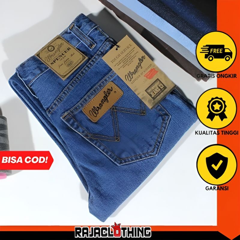 RCL - Celana Jeans Model Standar Regular Wrangl3r Pria - Biru Tua Biowash (28-38)