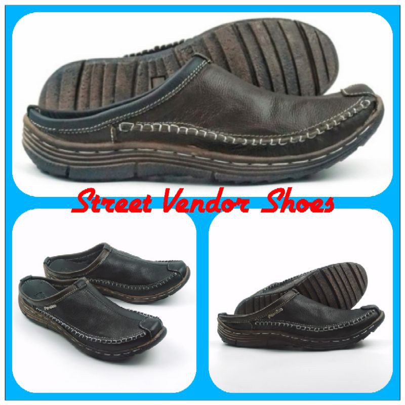 sandal sepatu kulit pria/sepatu sandal kulit pria/sandal slop model bustong pria