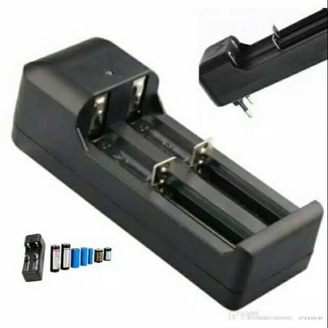 Charger Baterai 1 atau 2 Slot / Cas Batre 18650 AA AAA