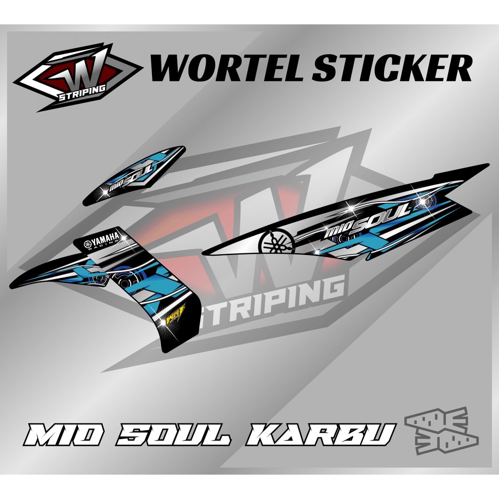 Striping Mio Soul Karbu-Striping Stiker Hologram Motor Mio Soul Karbu Racing Keren