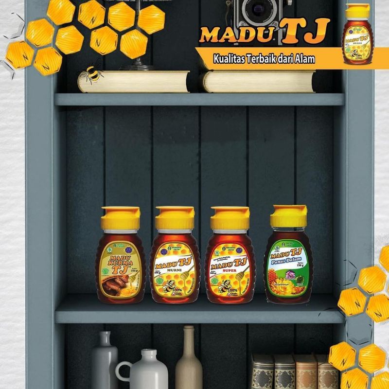 

Madu TJ 250gr, Murni, Extra, Kurma, Jahe Mint