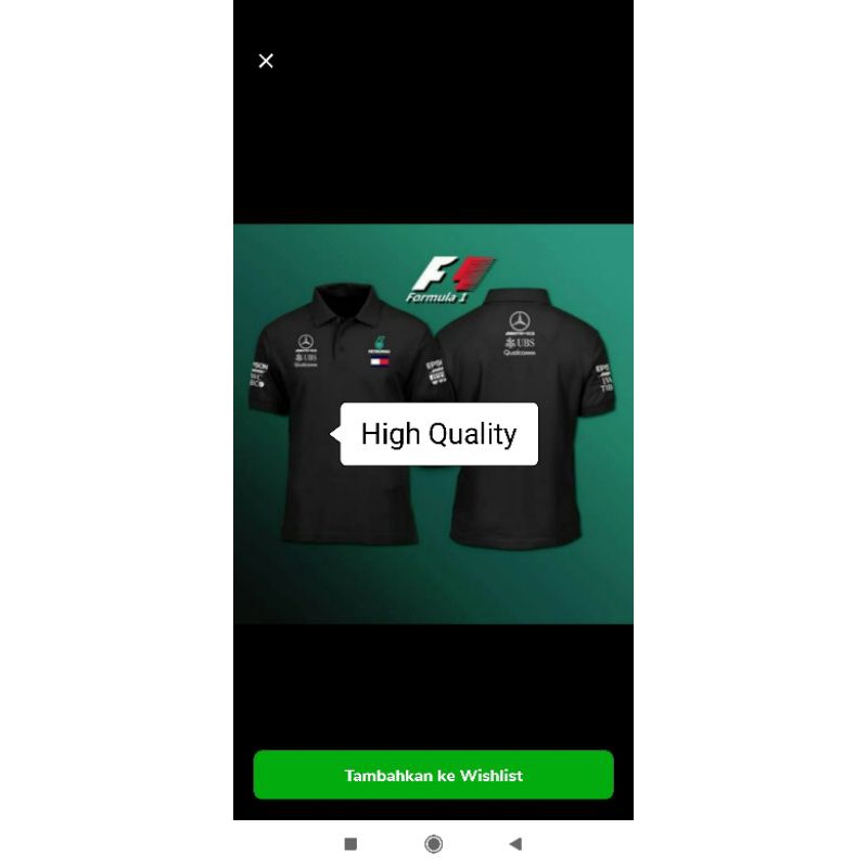 tshirt polo shirt, baju kaos kerah Mercedes F1 - High Quality