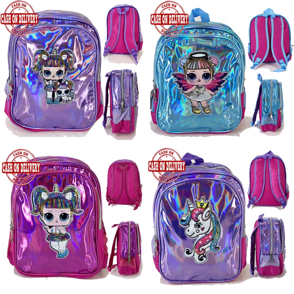 SEQUIN LAMPU Tas Ransel Sequin Lampu Tas Nyala Usap TK LED EVA UNICORN