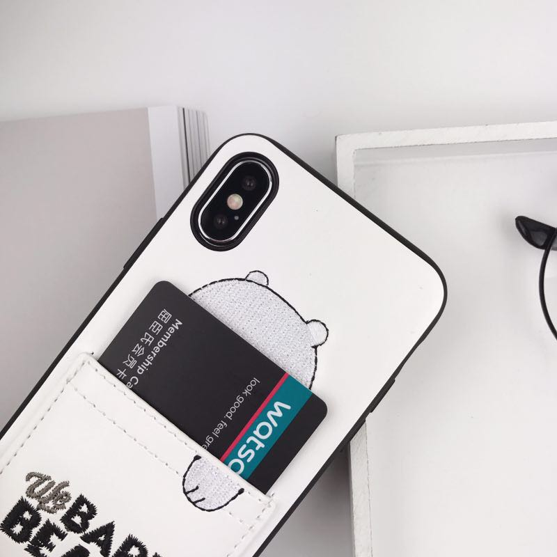 Case Motif Panda Beruang Putih Untuk iPhone 11 pro MAX XS MAX XR 6s 6Plus i7 i8 7plus X