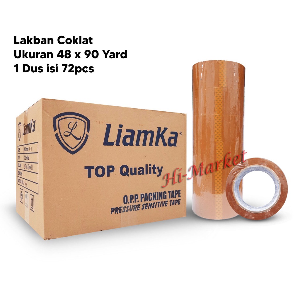 LAKBAN LIAMKA BENING &amp; COKLAT 48MM X 90Y / HARGA PER SATU DUS