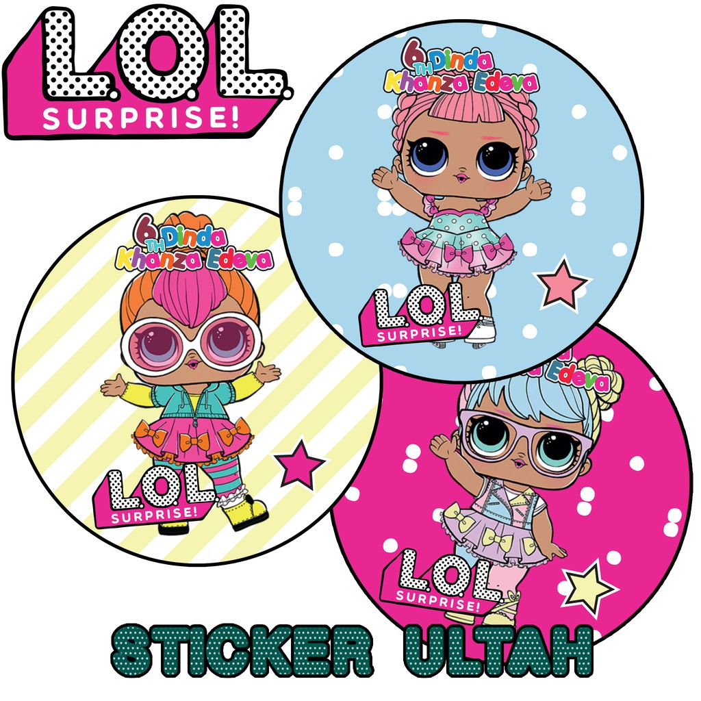 Stiker Ulang Tahunstiker Ultahsticker Ulang Tahun Lol