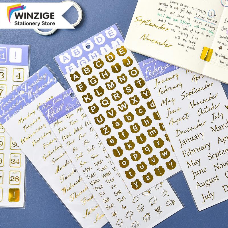 

Weekly Daily Stickers Set Basic Journal Gilded Stickers Diary Scrapbook Planner