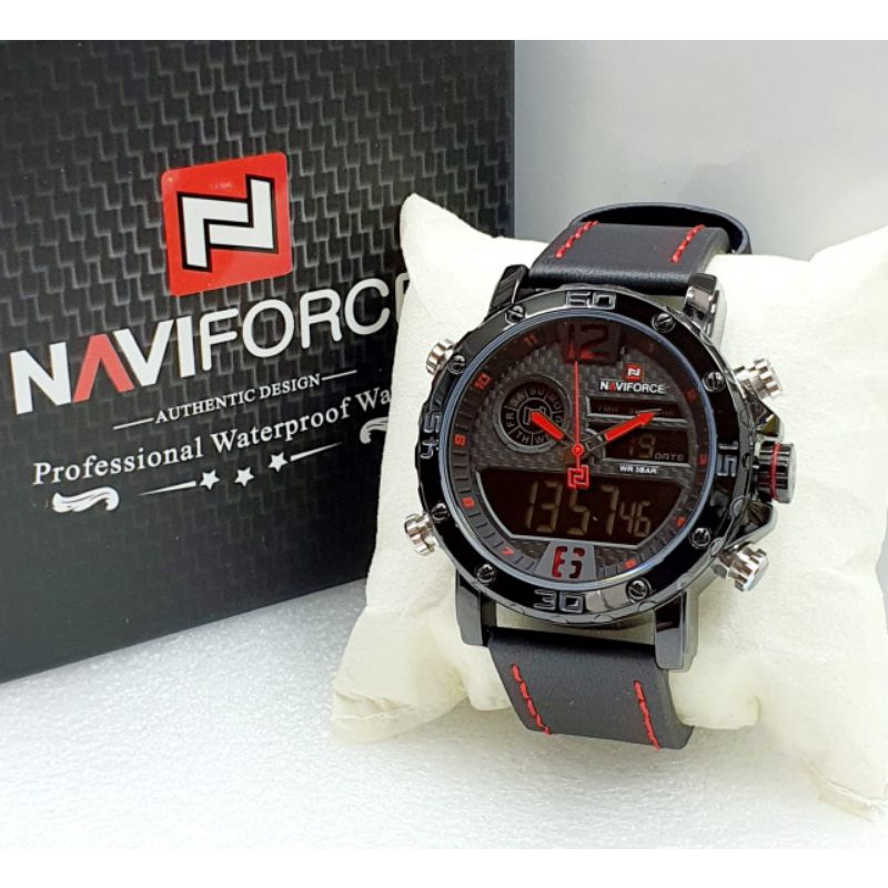 Jam Tangan Pria Naviforce Original 9134 Dual Time Tahan Air