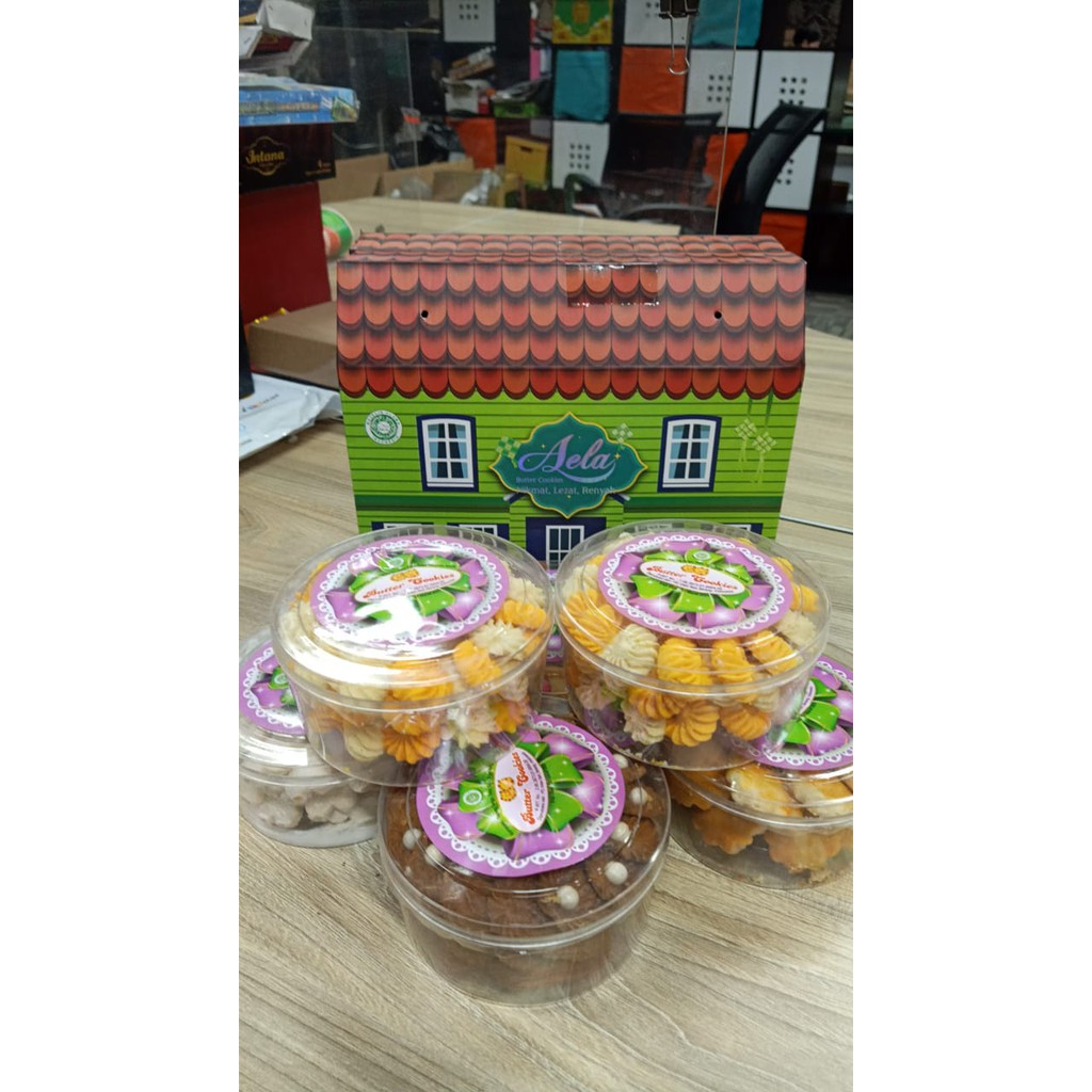 MANDICANTIK PAKET KUE LEBARAN BENTUK RUMAH HAMPERS 5 toples KUE KERING PUASA READY JAKARTA COD BOLU