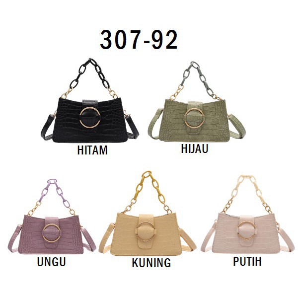 BBS 307-92 Tas Selempang Wanita Motif Besi Kualitas Import Tali Rantai Tas Fashion Wanita