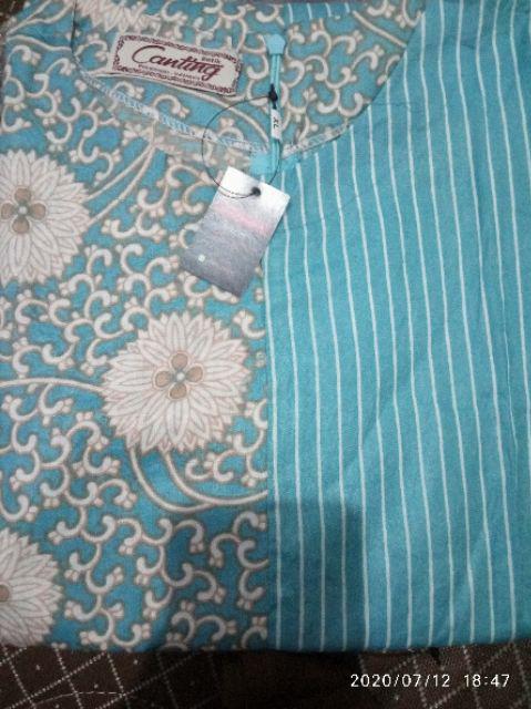 Tunik Soft Bunga Salur Tunic Batik Cewek Tunik Batik Muslim Seragam Batik Kerja Kantor Cantik Solo