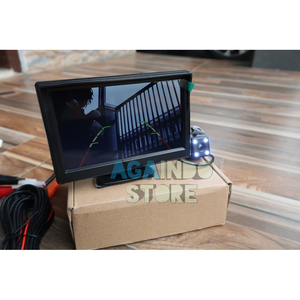 Promo Paket 2Pcs Monitor 5 Inch dan Kamera Mundur Parkir LCD 5Inch Car TV Mobil Murah Berkualitas