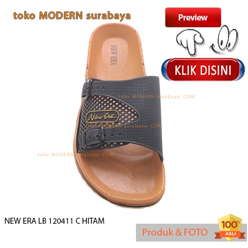 Sandal Wanita casual sandal slide karet murah NEW ERA LB 120411 C HITAM