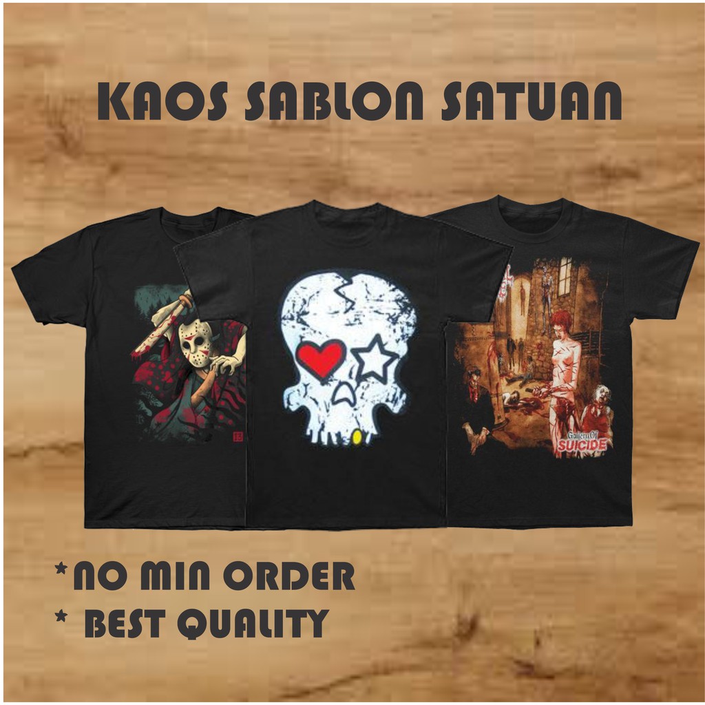 Kaos Sablon Satuan Custom Tshirt Custom  Sablon Satuan Logo Tulisan