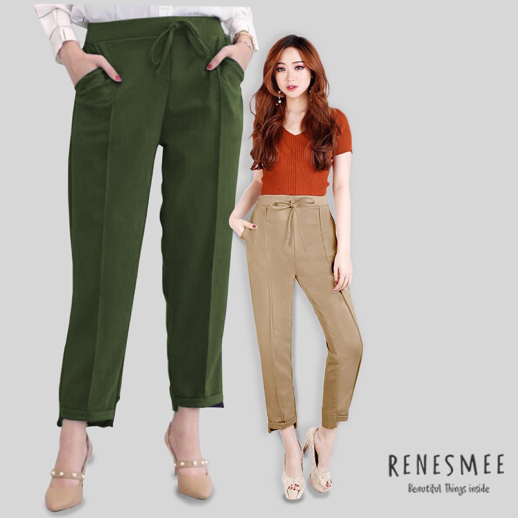 Celana Panjang Gumi Scuba Premium Jumbo Big Size Tali Wanita