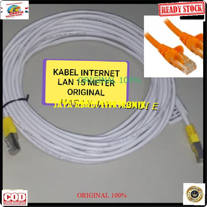 G299 Kabel lan rj45 15 meter UTP Scable konektor wifi internet PLUG boot komputer jaringan computer switch router modem G299  Siap langsung pakai 15 meter  Kabel LAN dengan Kepala Konektor + PLUG BOOT yang sudah terpasang, Praktis dan Tidak Ribet