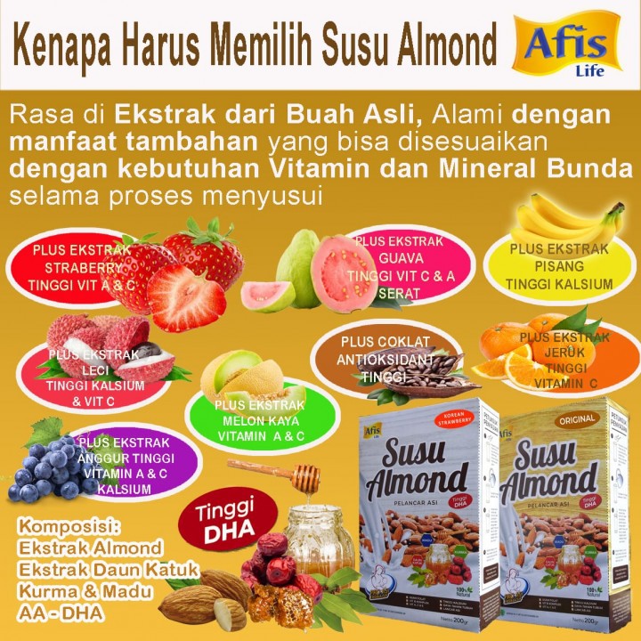 Afis Life Susu Almond - Pelancar ASI Ibu Menyusui - ASI Booster