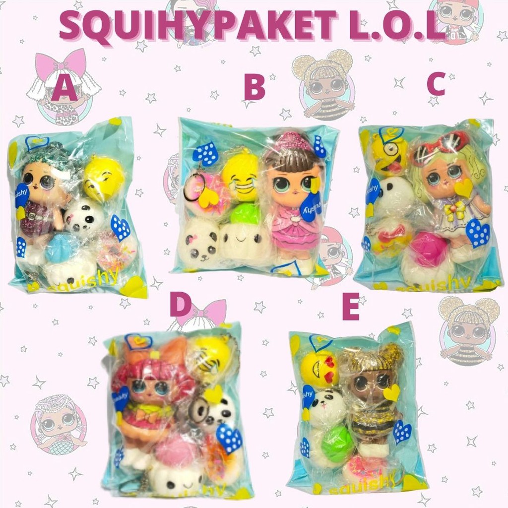 squishy paket 5 Versi LOL New Free Packaging