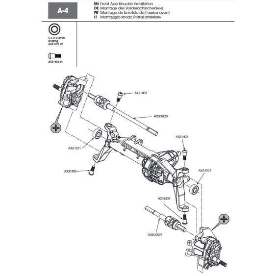 Bearing laher as gardan depan AXIAL SCX10 iii SCX10iii