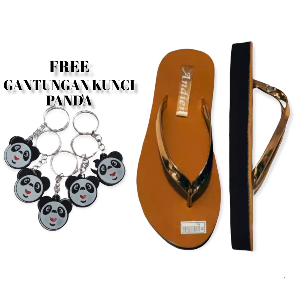 Sandal Jepit Wanita Anak- Sandal Wedges Andien Datar Perempuan Free Gantungan