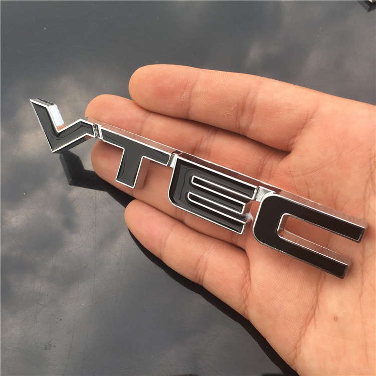 1pc Stiker Emblem / Badge Metal Vtec Untuk Fender Samping Mobil Honda Civic City