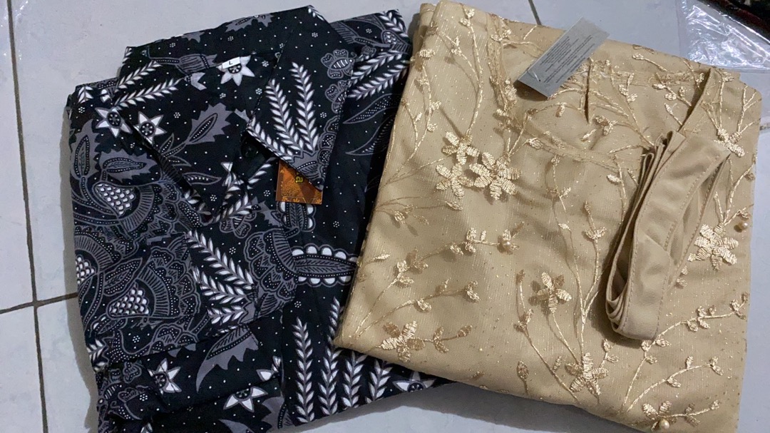 (termurah - Ori & Real Pic! Busui_3 Warna) Batik Couple Andhini Kebaya Couple Brukat Anabel - Bs073