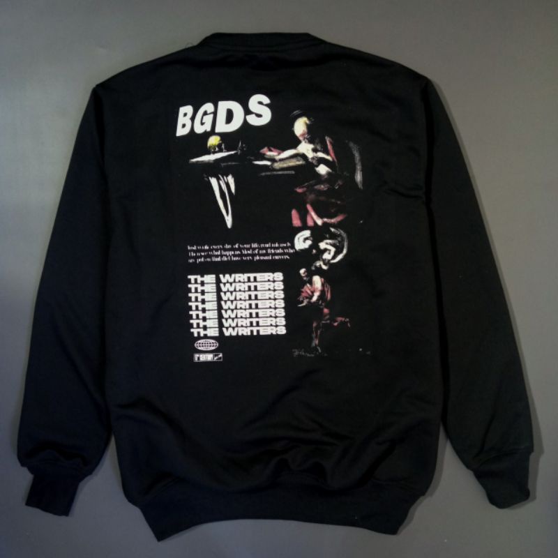 Crewneck Black Motif Keren Simpel Pria dan Wanita Premium Quality