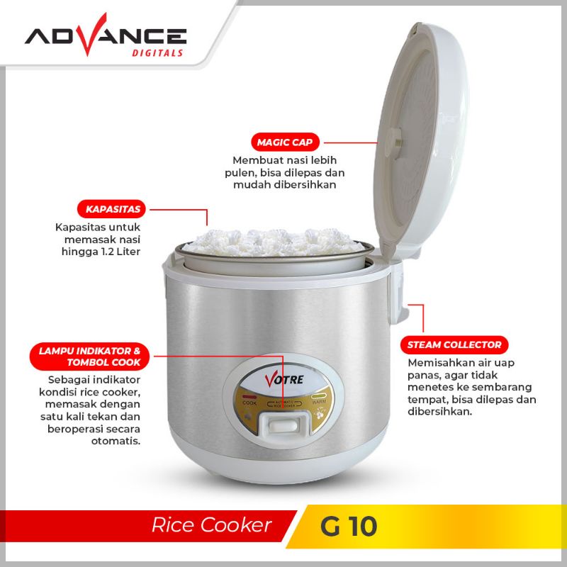 Votre Magic Com 1.2 Liter 3in1 / Rice Cooker 1.2L G-10